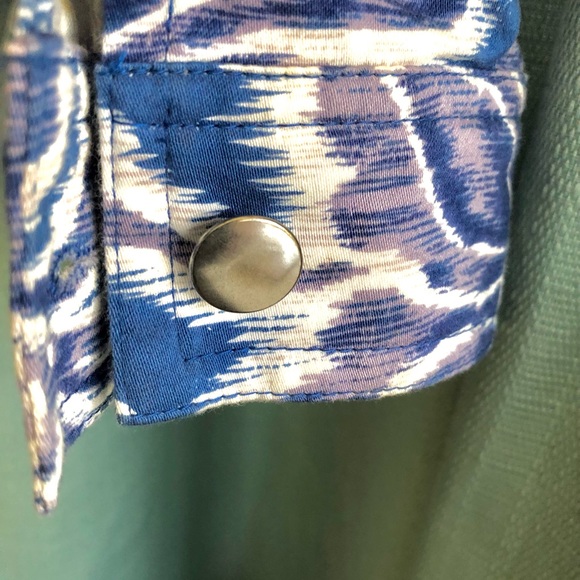 Coldwater Creek Indigo Ikat Print Zip Cotton Jacket - Picture 3 of 5